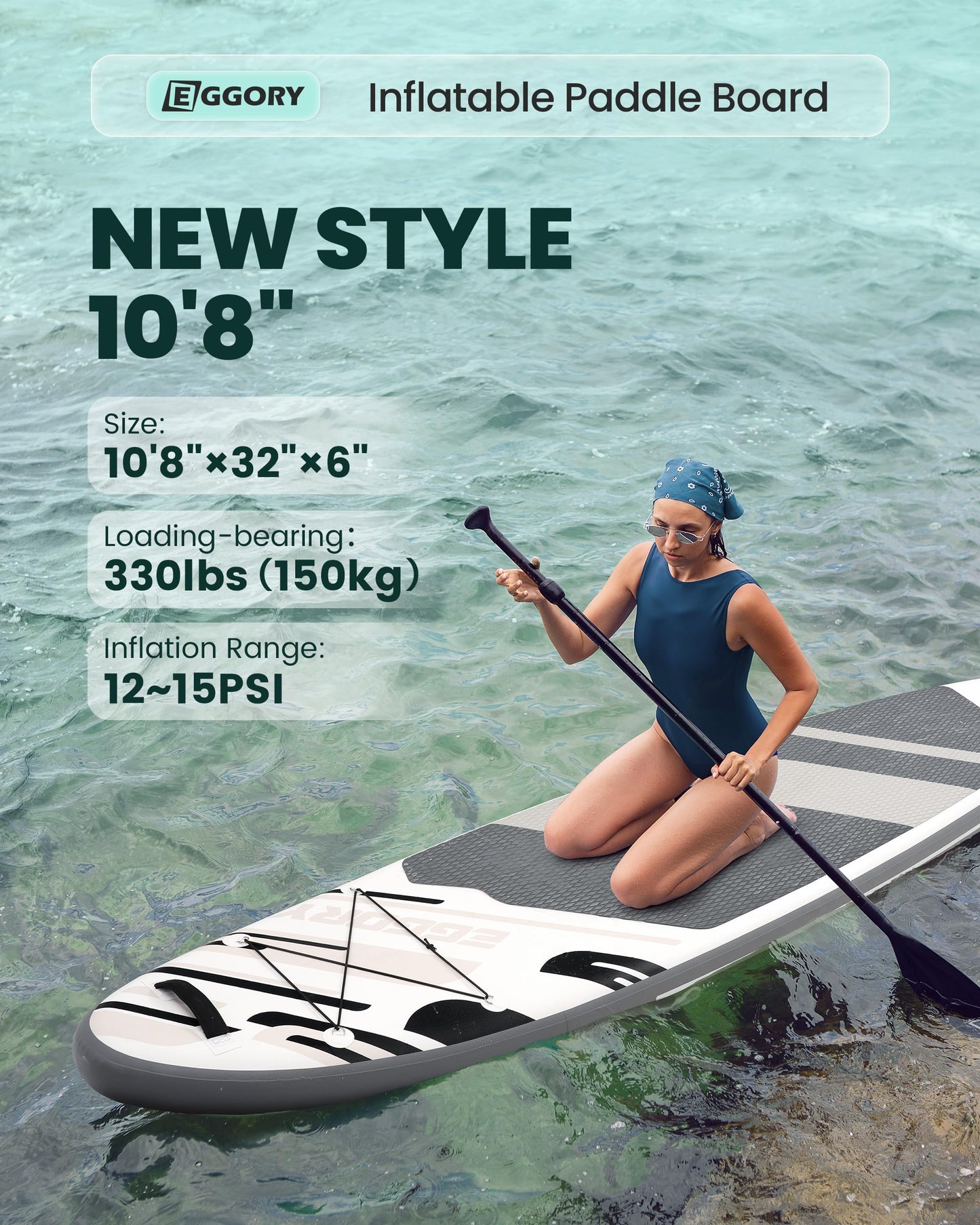 Inflatable Stand Up Paddle Boards 10'8"x32"x6"with Premium SUP Paddle Board Accessories, Wide Stable Design, Anti-Slip Comfort Deck for Water sports for Youth & Adults