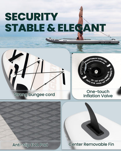 Inflatable Stand Up Paddle Boards 10'8"x32"x6"with Premium SUP Paddle Board Accessories, Wide Stable Design, Anti-Slip Comfort Deck for Water sports for Youth & Adults