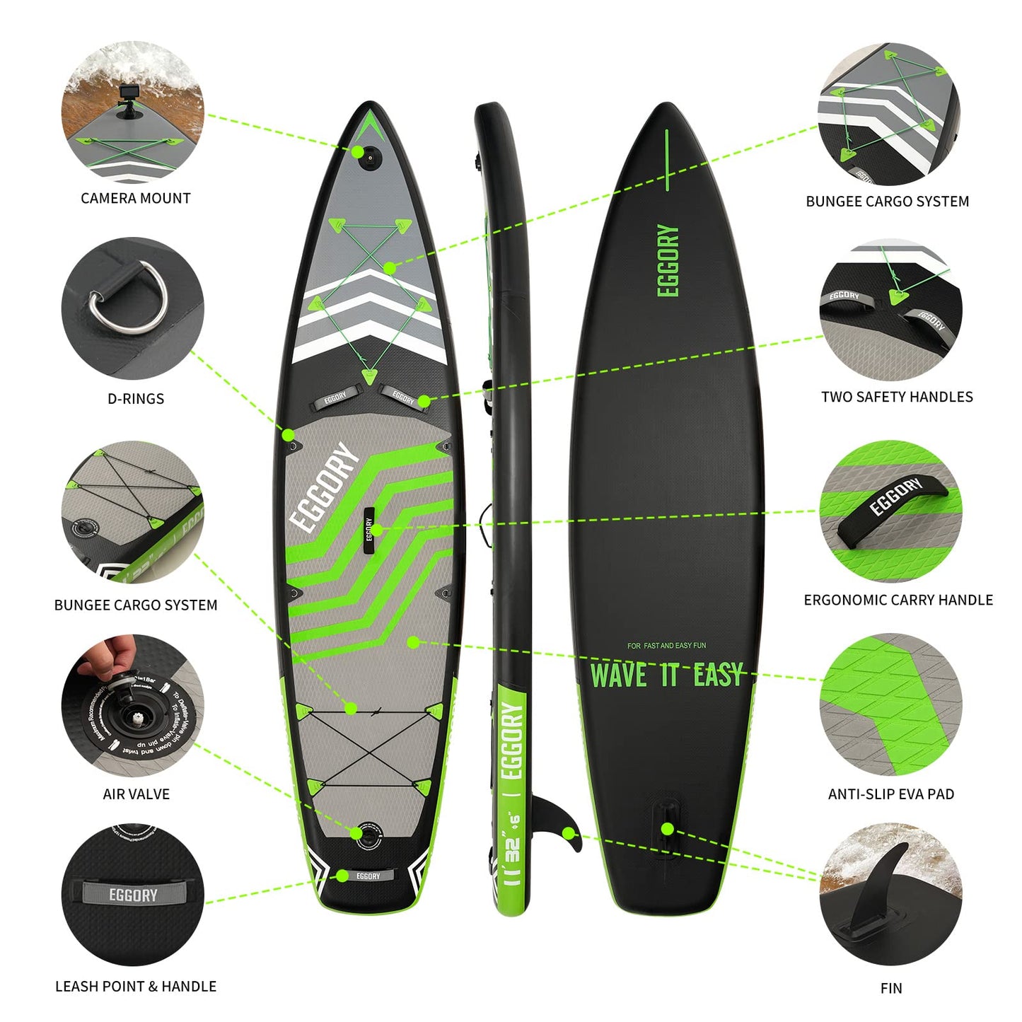 Inflatable Stand Up Paddle Boards 11' x 33'' x 6''with Premium SUP Paddle Board Accessories, Wide Stable Design, Anti-Slip Comfort Deck for Water sports for Youth & Adults
