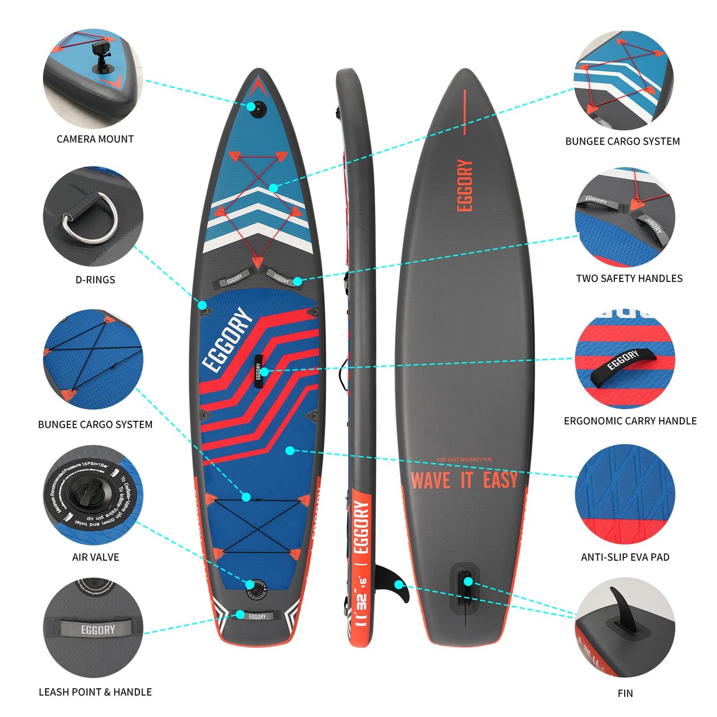 Inflatable Stand Up Paddle Boards 11' x 33'' x 6''with Premium SUP Paddle Board Accessories, Wide Stable Design, Anti-Slip Comfort Deck for Water sports for Youth & Adults