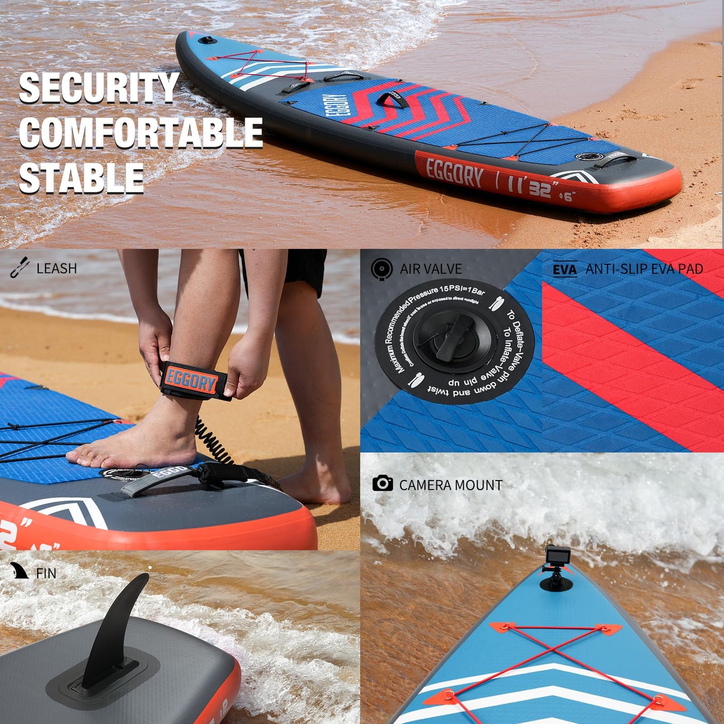 Inflatable Stand Up Paddle Boards 11' x 33'' x 6''with Premium SUP Paddle Board Accessories, Wide Stable Design, Anti-Slip Comfort Deck for Water sports for Youth & Adults