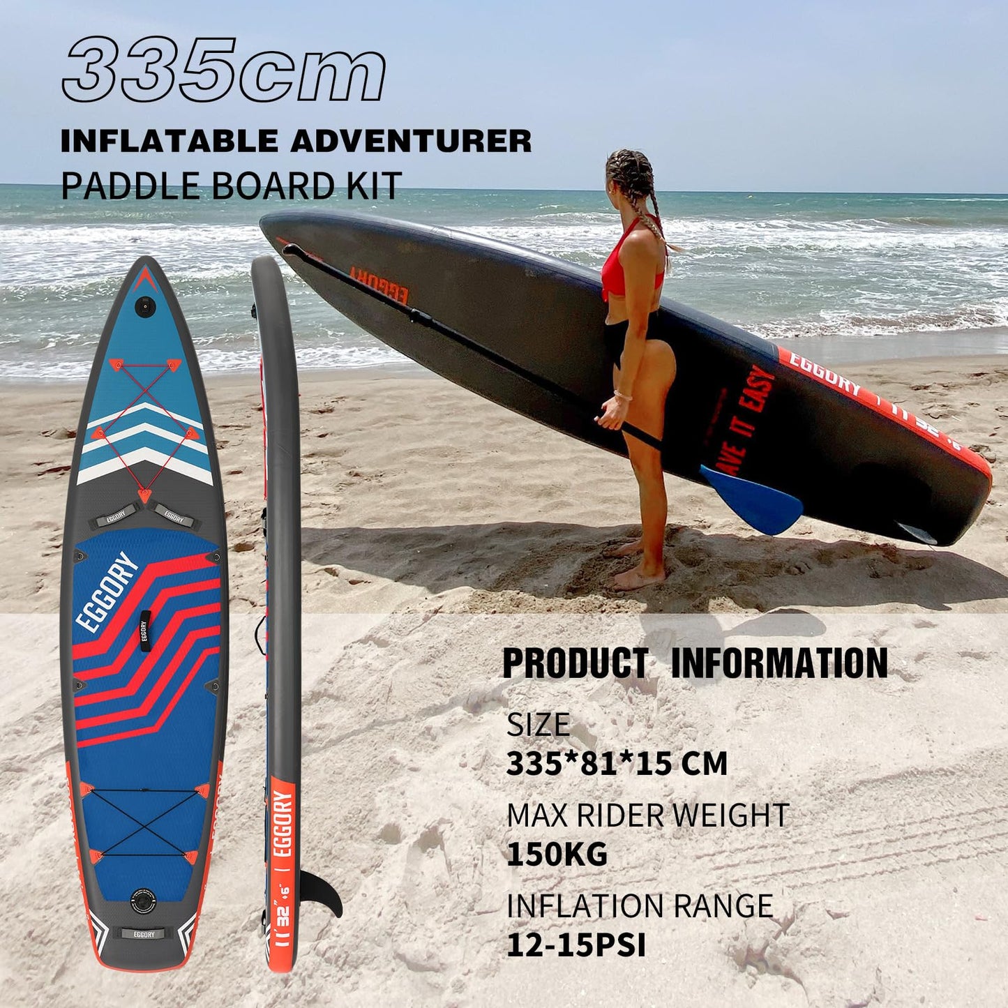 Inflatable Stand Up Paddle Boards 11' x 33'' x 6''with Premium SUP Paddle Board Accessories, Wide Stable Design, Anti-Slip Comfort Deck for Water sports for Youth & Adults