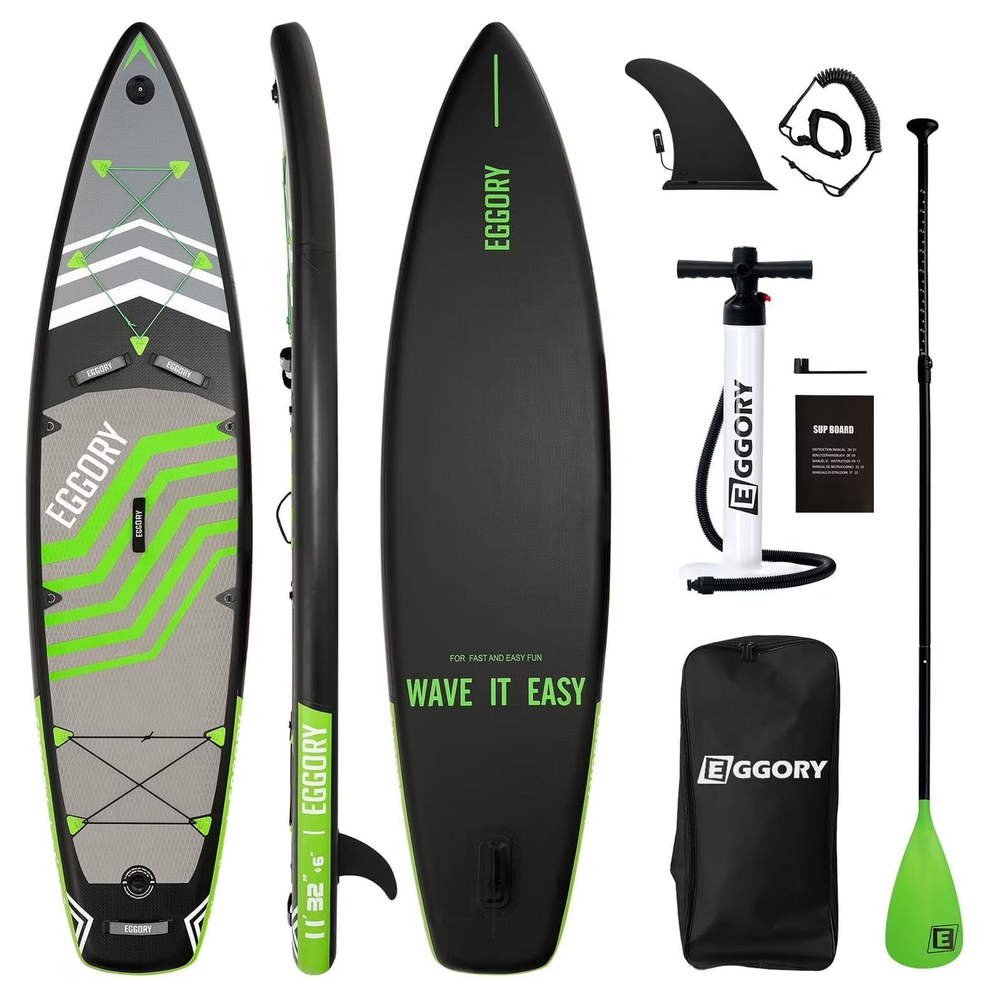 EGGORY-11 ft Inflatable Paddle Boards Stand Up Paddle Board with Premium SUP Accessories for Youth & Adults