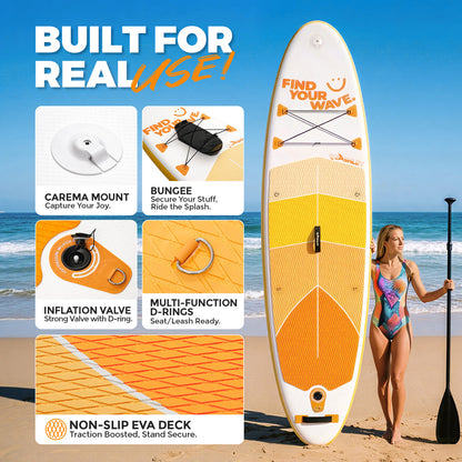 Quashley - Inflatable Paddle Board 11'×34" with All Premium Paddle Board Accessories,Inflatable SUP for Adults