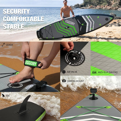 EGGORY-11 ft Inflatable Paddle Boards Stand Up Paddle Board with Premium SUP Accessories for Youth & Adults