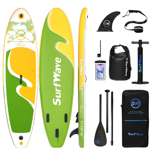 Inflatable Paddle Board Stand Up Surfboard 11'x34"x6" with Sup Accessories,Carry Bag,Fast Pumping ,Non-Slip Comfort Deck for Adults/Youth