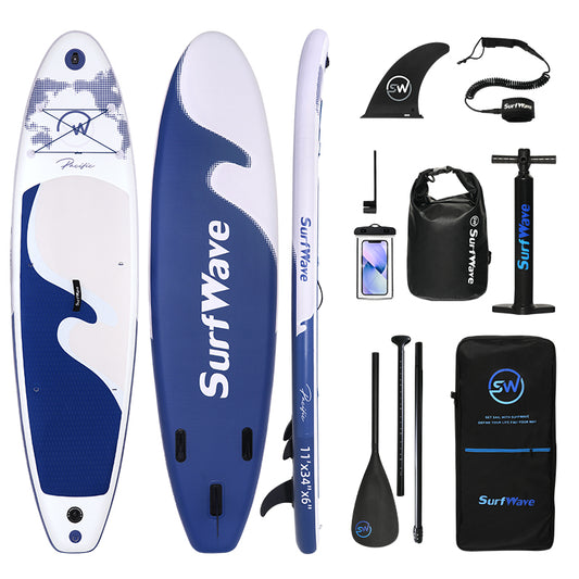 Inflatable Paddle Board Stand Up Surfboard 11'x34"x6" with Sup Accessories,Carry Bag,Fast Pumping ,Non-Slip Comfort Deck for Adults/Youth