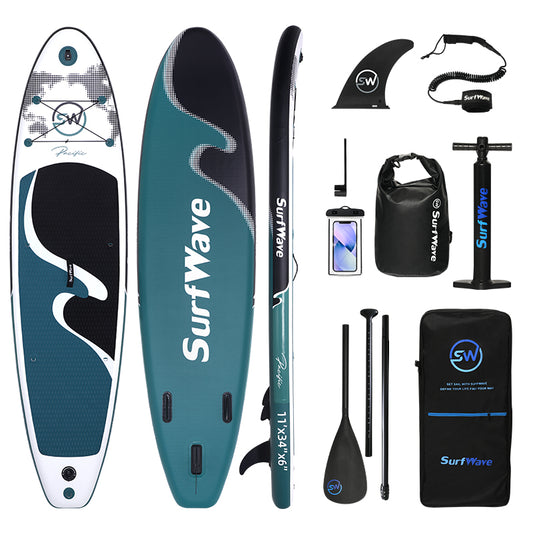 Inflatable Paddle Board Stand Up Surfboard 11'x34"x6" with Sup Accessories,Carry Bag,Fast Pumping ,Non-Slip Comfort Deck for Adults/Youth