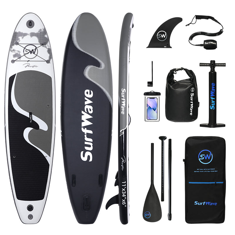 Inflatable Paddle Board Stand Up Surfboard 11'x34"x6" with full SUP Premium Accessories