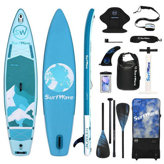 Inflatable Paddle Board Stand Up Surfboard 11'x34"x6" with Sup Accessories,Carry Bag,Fast Pumping ,Non-Slip Comfort Deck for Adults/Youth