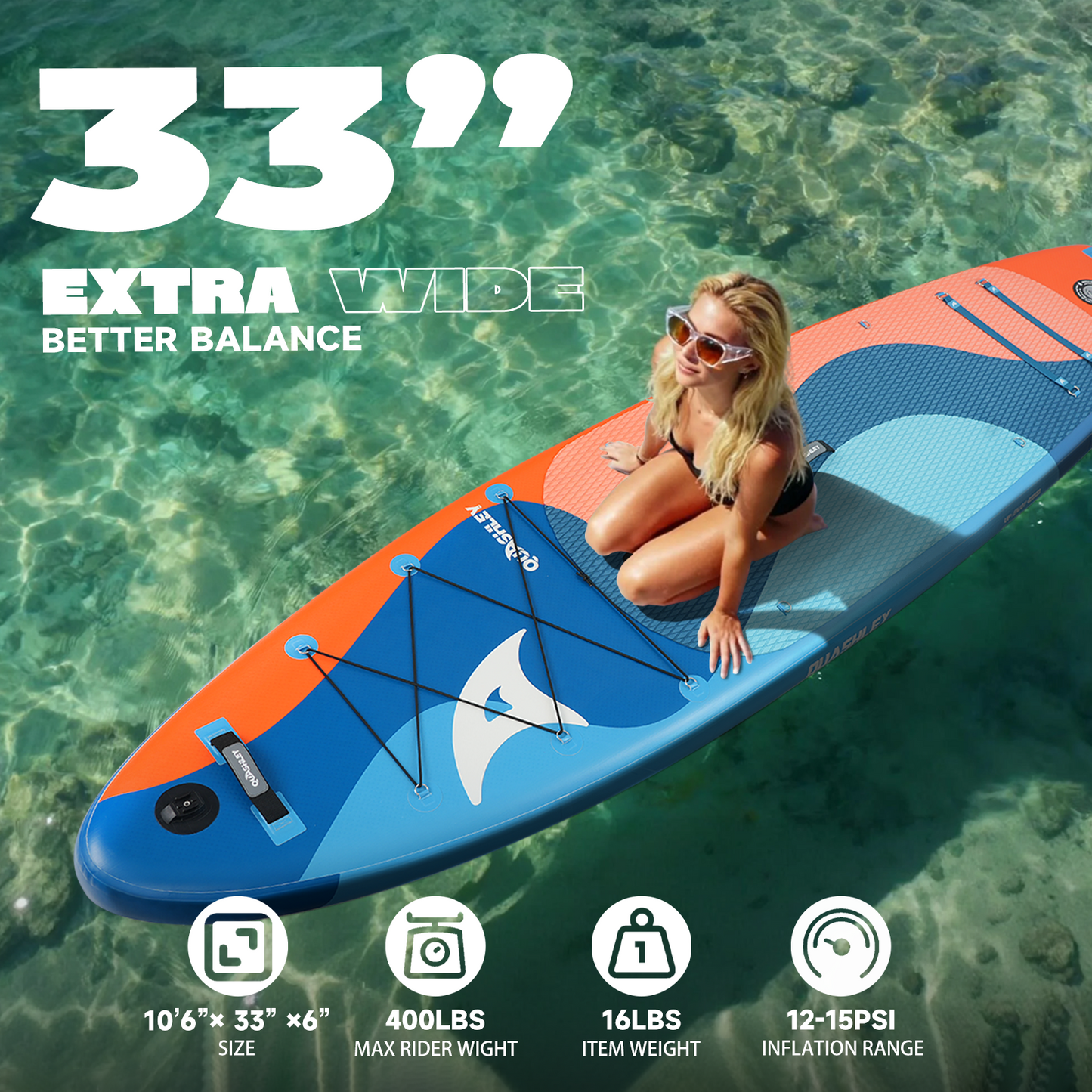 Inflatable Stand Up Paddle Board,Inflatable Paddleboards 32/34 Inch Wide,All Around SUP for Beginners with Lightweight Paddle,Hand Pump,Backpack,Leash,Durable & Portable iSUP Board