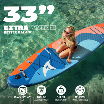Inflatable Stand Up Paddle Board,Inflatable Paddleboards 32/34 Inch Wide,All Around SUP for Beginners with Lightweight Paddle,Hand Pump,Backpack,Leash,Durable & Portable iSUP Board